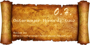 Ostermayer Honorátusz névjegykártya